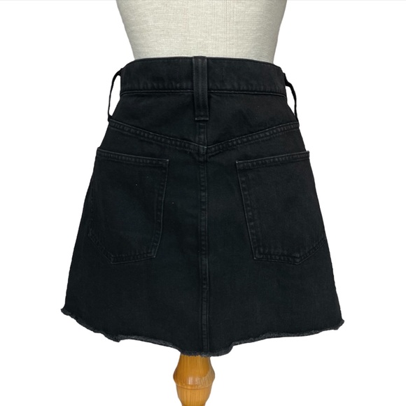 Madewell ‘McCarren Raw-Hem Jean Skirt’ in Washed Black Size 29 Waist - Picture 7 of 14